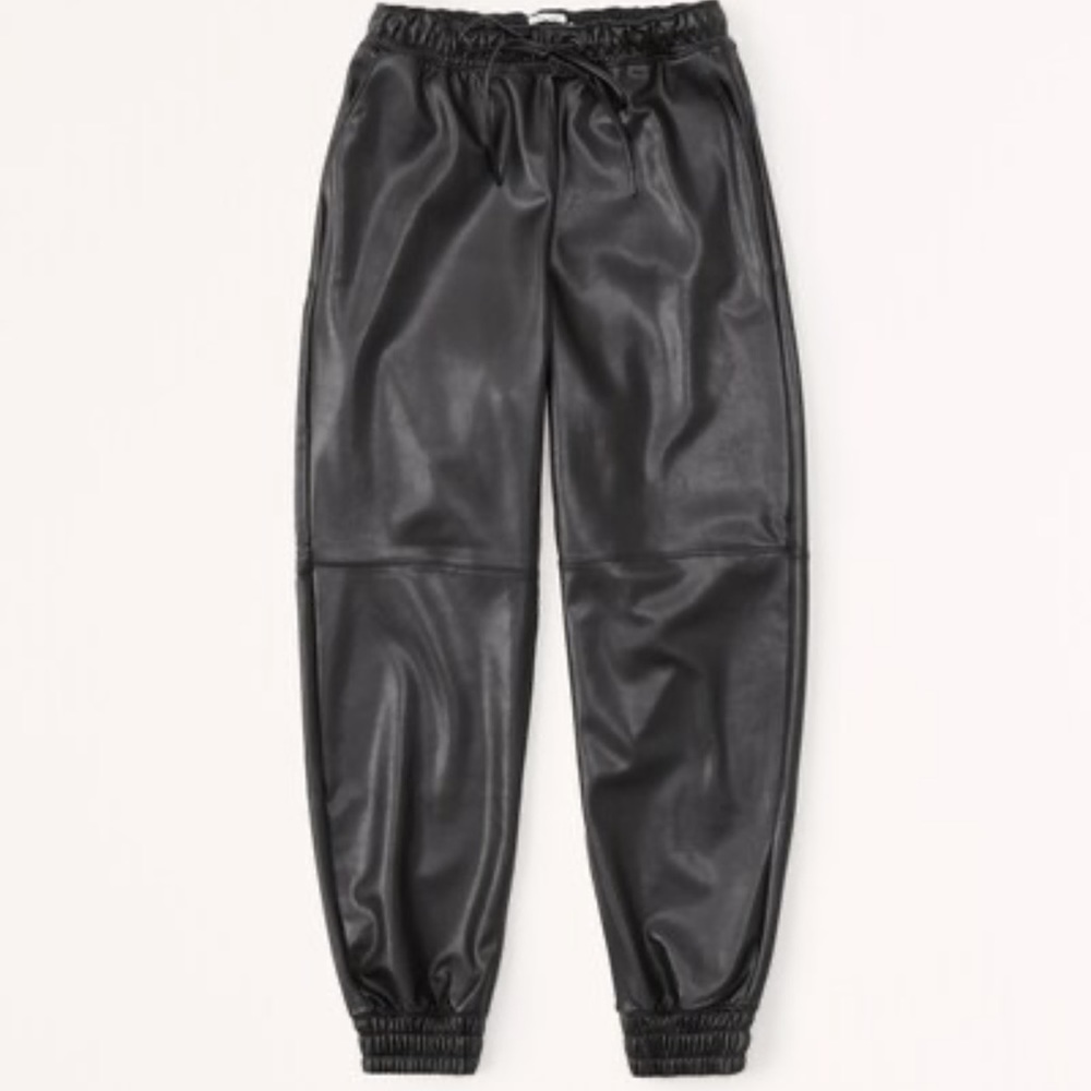 Abercrombie faux leather joggers
